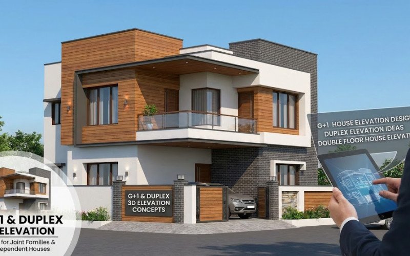 G+1 & Duplex 3D Elevation Ideas for Indian Families